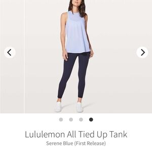 Lululemon All Tied Up Tank Size 10 in Serene Blue